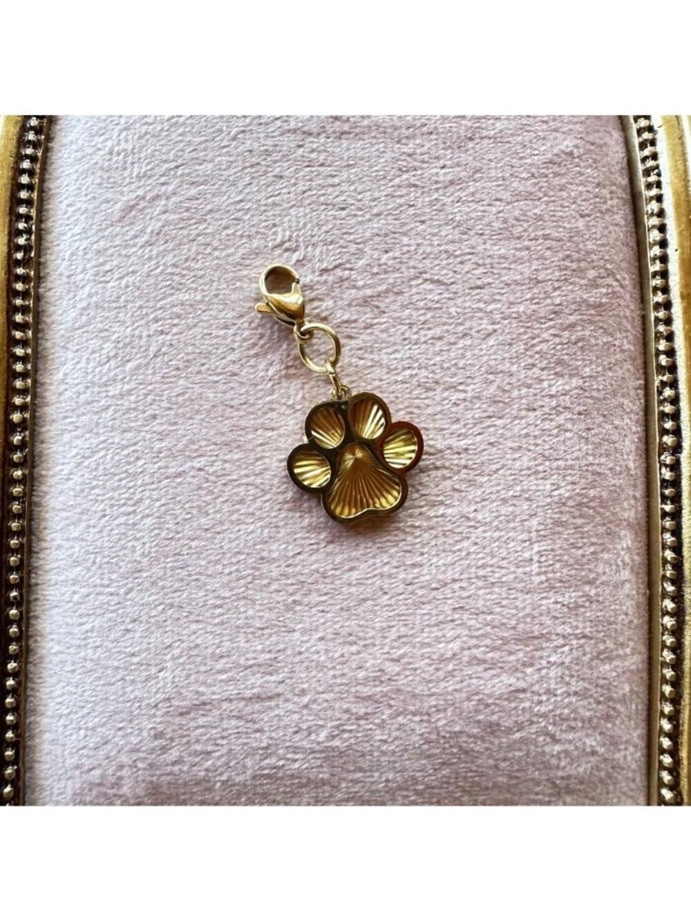 Gold Paw Print Charm 18K Gold PVD Stainless Steel Waterproof Lobster Claw Clasp - Picture 10 of 11